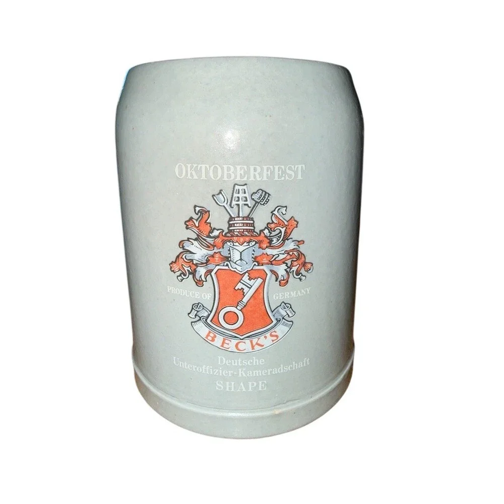 Beck's Oktoberfest Beer Stein 0.5L Vintage Coat of Arms Breweriana